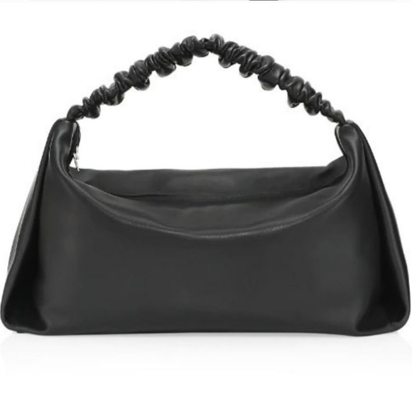 Alexander Wang Handbags - Alexander Wang Large Scrunchie Leather Top Handle Bag Black